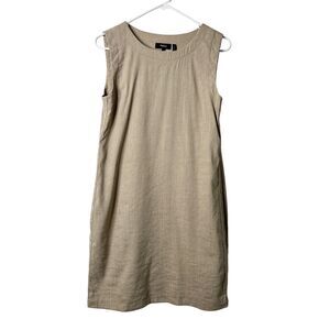 Theory Womens Shift Dress Didianne Linen Blend Sleeveless 6